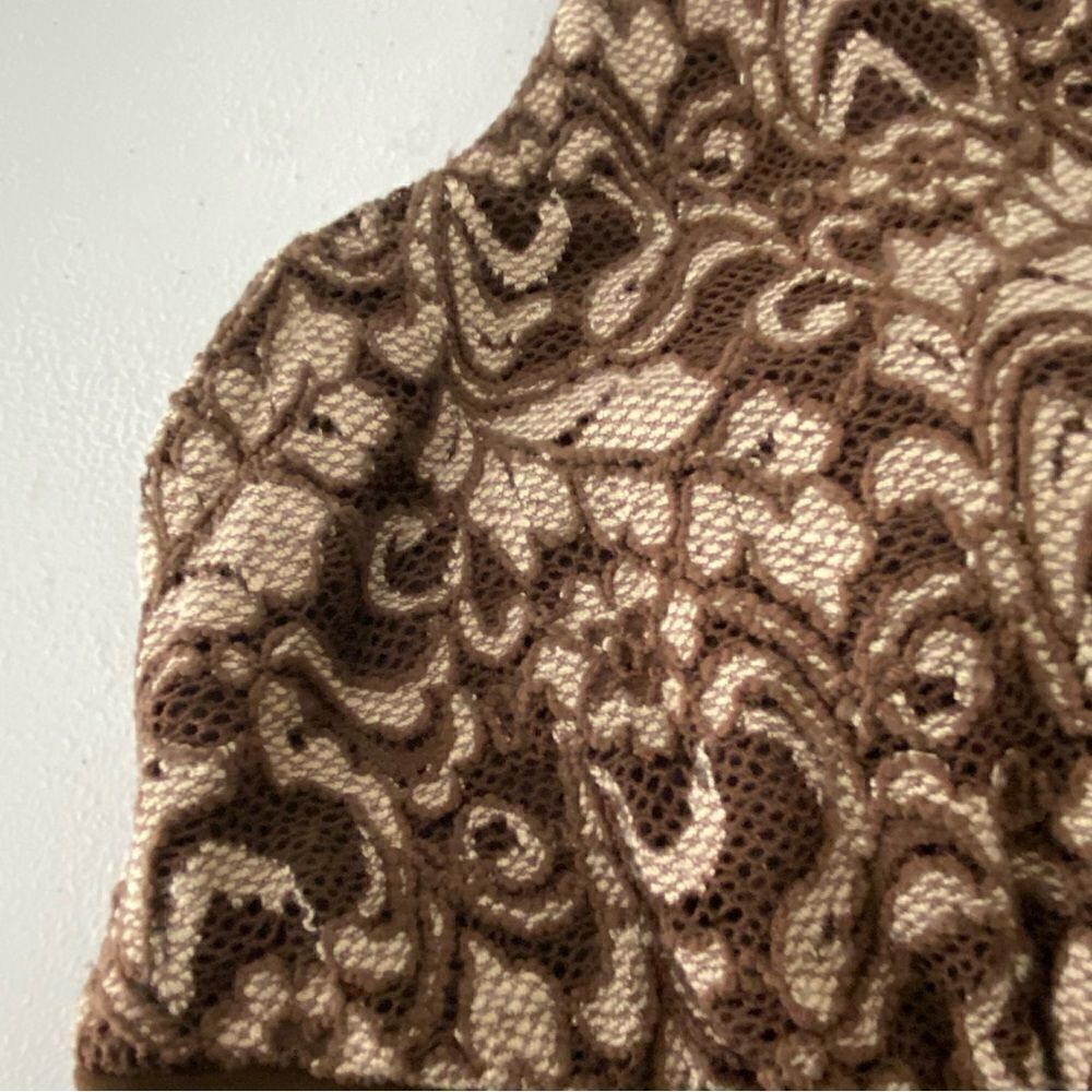 Vtg Studio Y Lace‎ Dress Brown Whimsigoth Romantic Grunge Sleeveless Women L - Picture 12 of 13